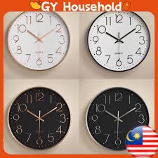 Gy 12 Inch Wall Clock Rose Gold Black
