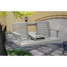 2 Person Grey Wood Porch Swing With