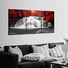 Black White Red Canvas Wall Art 3 Pc