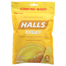 halls relief honey lemon cough drops