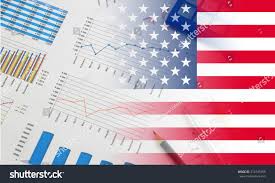 Usa Business Concept Financial Charts Graphs Stock Photo