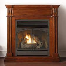 Duluth Forge Dual Fuel Ventless Gas Fireplace 32 000 Btu Remote Control Autumn Spice Finish