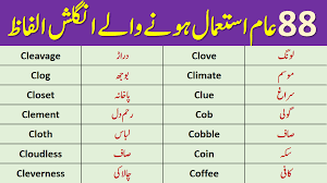 88 basic voary words in urdu and