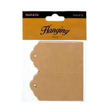 Hanging Gift Tags Folded Brown Kraft 5x9cmh Pack 20