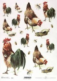 Rice Paper - Roosters - Napkin Shop