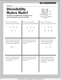Divisibility Rules Rule Tic Tac Math Printable Games