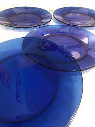 Single Cobalt Tray 13 Inch Blue Glass