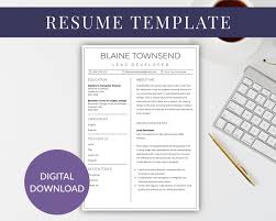 resume template set with cover letter