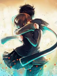 art couple hug love happy manga anime
