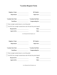 Employees Can Use This Free Printable Vacation Request