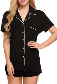 Ekouaer Pajamas Set Short Sleeve Sleepwear Womens Button Down Nightwear Soft Pj Lounge Sets Xs Xxl