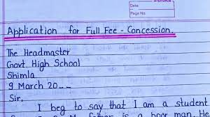 Application for Full Fee Concession in English || Write an Application for Full  Fee Concession - YouTube