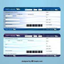 Airline Ticket Template Free Vector Invitation Download