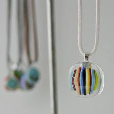 Small Fused Glass Pendant Necklace