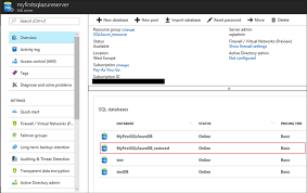 azure sql database backup and re