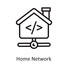 home network vector outline icon design