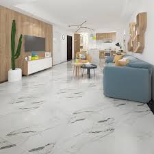 White Textured Ceramic Floor Tiles