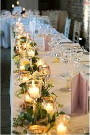 top table candles and flowers wedding