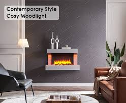 Wall Mounted Fireplace Cement Grey