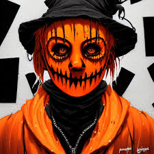 pumpkin head scarecrow digital graphic