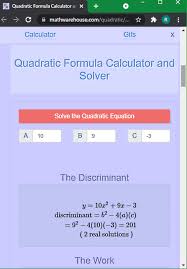 Quadratics Calculator Websites