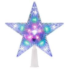Lvydec Christmas Led Star Tree Topper Battery Operated Lighted Christmas Tree Decoration Color Changing And Flashing Red Green And Blue