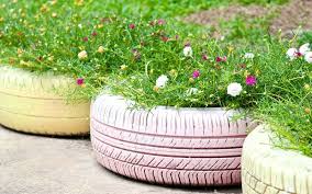 #shorts #gardening #terrace garden #organic gardening. Upcycle Old Tires Into Charming And Colorful Garden Planters
