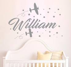 boy name wall decal airplane wall decal