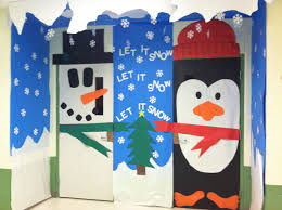 winter classroom doors school door