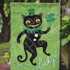 Small Garden Flag St Patricks Day Cat