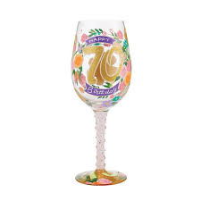 Happy 70th Birthday Wine Glass Enesco