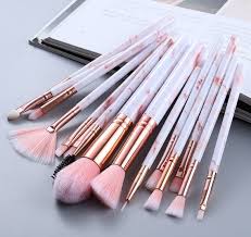 marble rose gold makeup brushes
