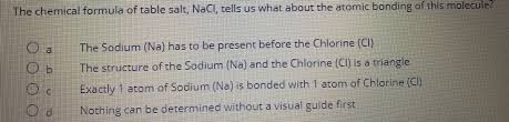 chemical formula of table salt