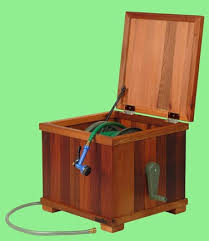 Cedar Hose Reel Box For Storing The