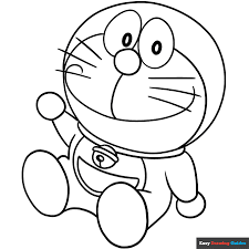 doraemon coloring page easy drawing