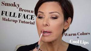 smoky brown full face makeup tutorial
