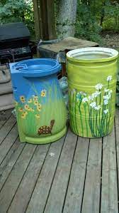 rain barrel rain barrels painted