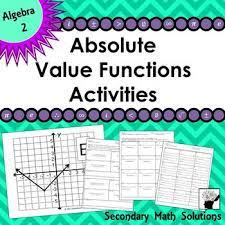 There is one function that we've seen to this point the first thing to do here is to get a table of values for each function on the specified range and again we will use \(x = 1. Absolute Value Function Activity Worksheets Teachers Pay Teachers