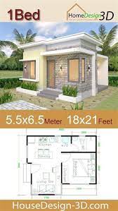 One Bedroom Flat Roof House Design