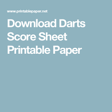 Download Darts Score Sheet Printable Paper Printable Paper