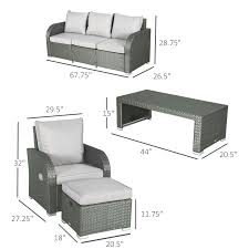 Outsunny 6 Pieces Patio Furniture Set