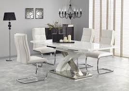 White Glass Top Extending Dining Table