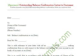 outstanding balance confirmation letter