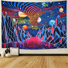Abstract Geometric Tapestry Wall