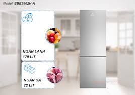 Tủ lạnh Electrolux ngăn đá dưới 2 cửa Inverter 250 lít EBB2802H-A