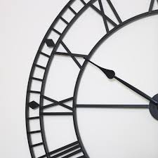 extra large black metal skeleton clock