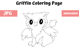 The griffin, griffon, or gryphon is a legendary creature with the body, tail, and back legs of a lion; Coloring Page For Kids Griffin Graphic By Mybeautifulfiles Creative Fabrica