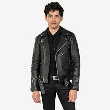 Commando Black Leather Jacket With Nickel Hardware Original Fit Size 48