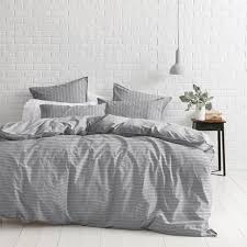 Linea Queen Quilt Cover Set French Grey