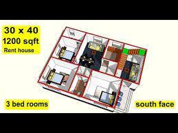 30 X 40 South Facing House Plan Design